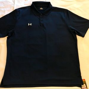 NWT, Men’s navy blue short sleeve Under Armour polo shirt